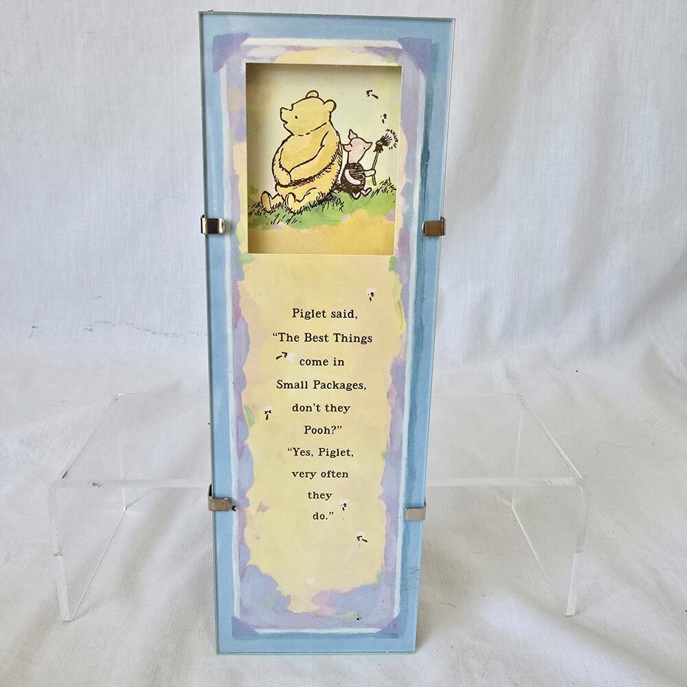 Hallmark Disney Classic Winnie the Pooh Glass Framed Inspirational Decor Piglet